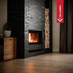 Krbová vložka Kratki Nadia 14kW s výsuvem, černé obložení Termotec